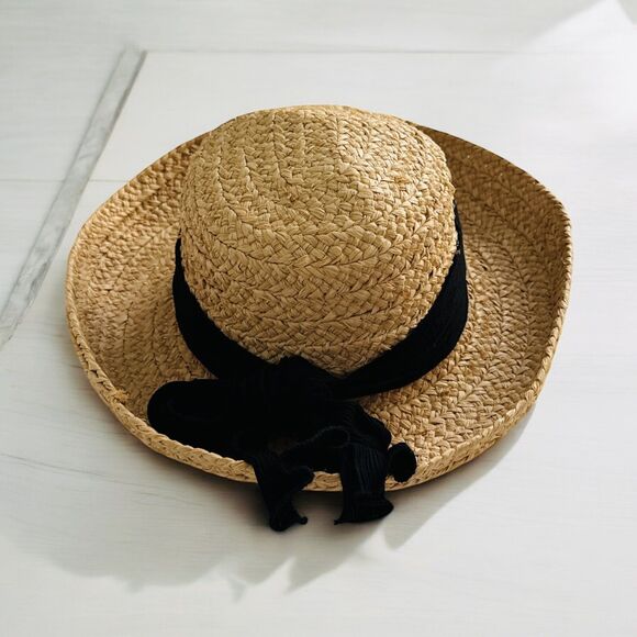 The Scala Collection Women’s Vacation Tan Straw Hat with Black Band One Size - Picture 3 of 4
